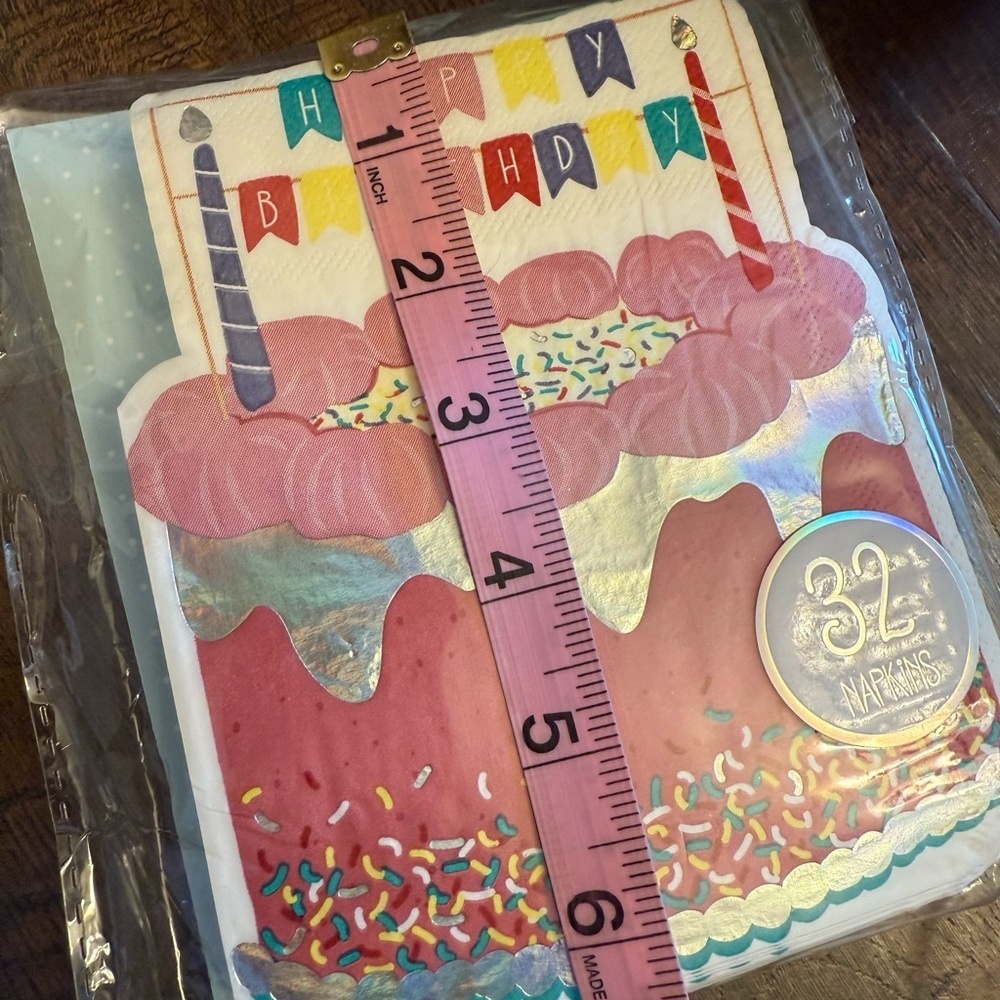 Festive Metallic Multicolor Birthday Party Napkins - Picture 3 of 3